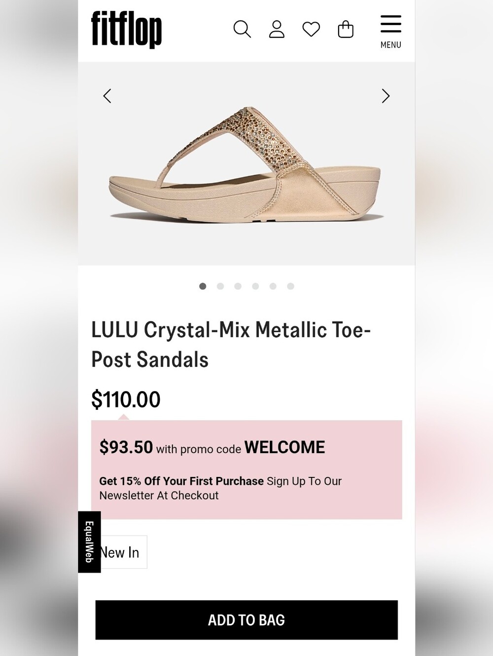 Fitflop Glitter Thong Wedge Sandal - Gold 5 Women/3-3.5 Youth - Picture 4 of 8